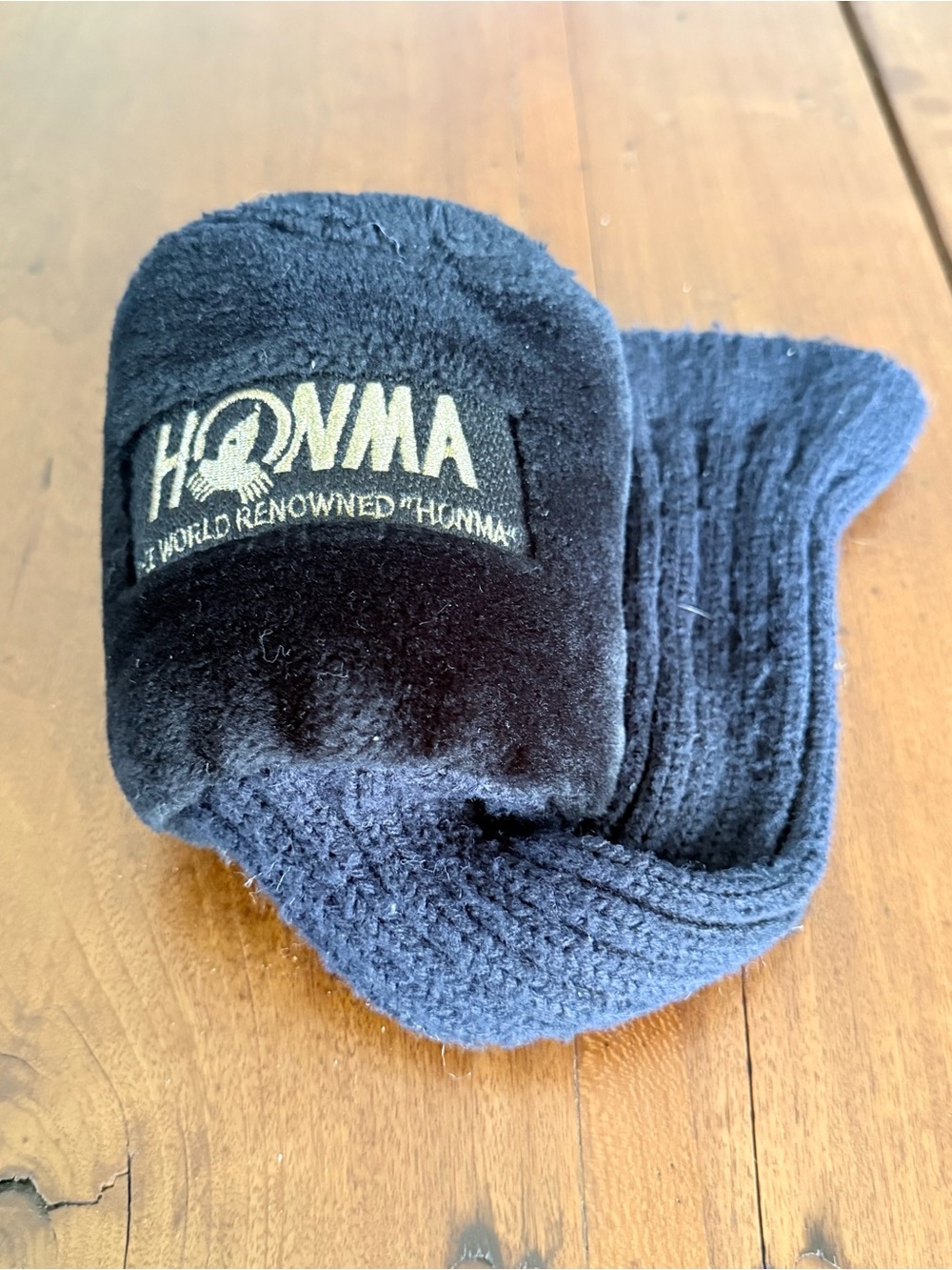 HONMA Golf Driver Headcover #1 Knit Black Fur Vintage Head Cover World Renowned